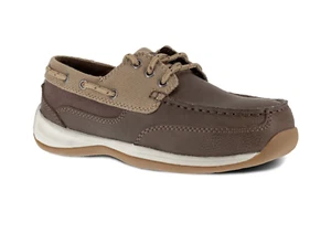 Rockport Z9801 Womens Brown Sailing Club Work Steel Toe Boat Shoes Size 10.5 W - Picture 1 of 5