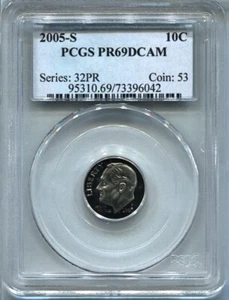2005 S 10C Roosevelt Dime PCGS PR69DCAM - Bild 1 von 2