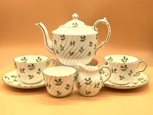 Antique Aynsley China Purple Thistle tea set for 2. 15287. - Picture 1 of 18