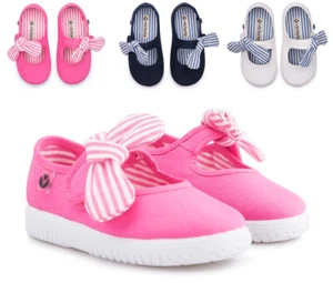 Baby Girl Victoria Ojala Mary Jane Shoes with Bow in Oraganic Cotton - Picture 1 of 31