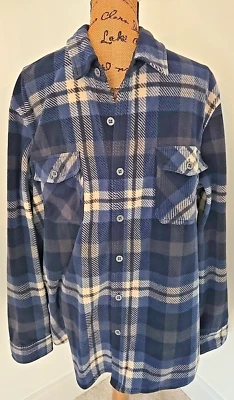Freedom Foundry Shirt Men XL Fleece Flannel Long Sleeve Metal Button Blue Plaid - Image 1 of 4
