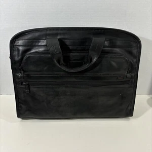 Tumi 96111DH Alpha Black Leather Slim Messenger shoulder Laptop Bag 17x12 - Picture 1 of 10
