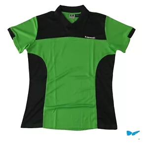 Polo Kawasaki Donna Verde Nero Colore Blocco Race - Foto 1 di 12
