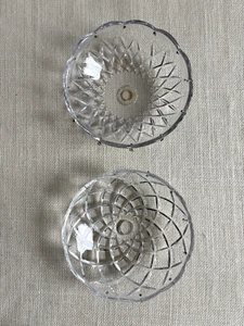 2 Vintage Glass 6” Chandelier Bobeches Sconce Candle Cup part 12 pins - Picture 1 of 8
