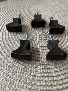 Lot 5 Pack - 1 1/4 in. Brushed Copper/Black Kitchen Cabinet/ Dresser Knobs - Picture 1 of 7