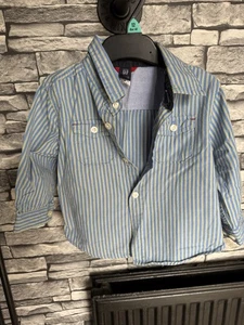 Baby GAP Jungen blau/weiß/gelb gestreiftes Shirt Größe 18-24 - Bild 1 von 2