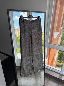 Pantalone Sonia Rykiel Paris vintage in tweed di seta gamba larga made in France - Foto 1 di 15