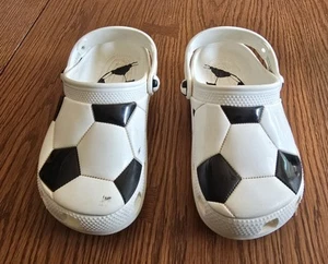 Crocs Size 2 Soccer Ball Clogs Waterproof Shoes Sporty Boys - Picture 1 of 5