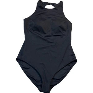 SPANX Black Textured High Neck One Piece Pique Swimsuit Very Black Women's XL - Picture 1 of 5