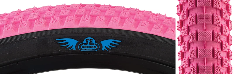 SE Racing Cub 20" X 2.0" BMX bicycle skinwall tire PINK/BLACK SIDEWALL - Image 1 of 1