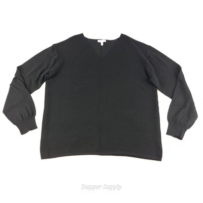 Suéter Ella Moss para mujer cuello en V mangas largas acanalado suave grande Foto 1 de 4