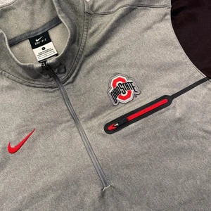 Ohio State Buckeyes Nike Shirt Herren Large grau Viertelreißverschluss Pullover Jacke - Bild 1 von 13