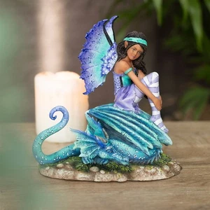 Dragon & Fairy Fantasy Figurine Amy Brown Gothic Statue Mystical Ornament Decor - Picture 1 of 6