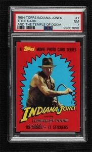 1984 Topps and the Temple of Doom Indiana Jones Harrison Ford #1 PSA 7 2xw - Picture 1 of 3