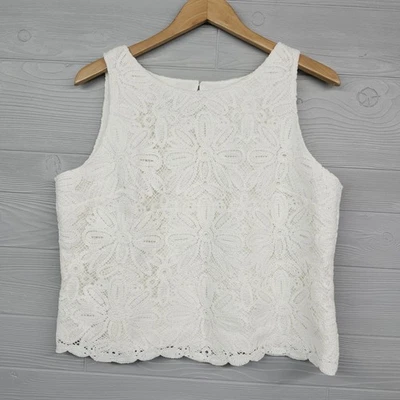 Talbots белый кружевной укороченный Майка женщин размер 16 P новый с Ярлыками - Изображение 1 из 4