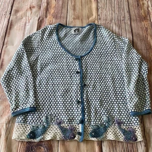 Storybook Strickpullover Damen 1X blau Fisch maritim bestickt Strick - Bild 1 von 9