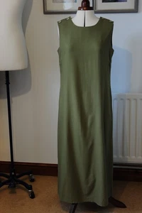 60er Jahre knöchellanges grünes Maxikleid. Gr. 12 ca. Top gebraucht. Gewaschen. - Bild 1 von 7
