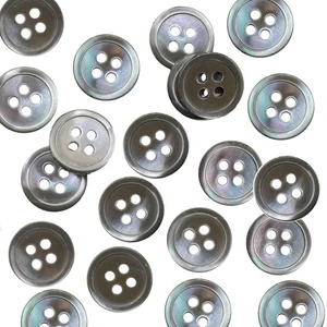 20 Pieces Genuine Grey Smoke Mother of Pearl Buttons for Women Men Shirts Dre... - Picture 1 of 6