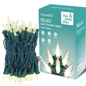 50 Luci LED Lente Scintillante, Luci Stringa di Natale Morbide Scintillanti, Certificato UL... - Foto 1 di 6
