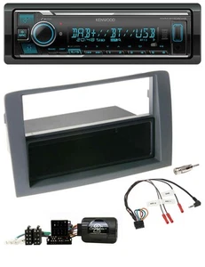 Kenwood Bluetooth Lenkrad DAB USB Autoradio für Fiat Idea 2006-2011 grau - Bild 1 von 9