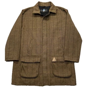 Vintage Swanndri New Zealand Wool Tweed Coat Brown Herringbone Men’s Size XL - Picture 1 of 14