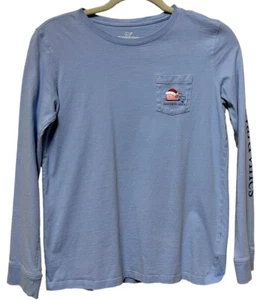 VINEYARD VINES BOYS SHIRT YOUTH LARGE BLUE SURFBOARD WHALE CHRISTMAS  - Picture 1 of 6