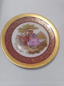 Pristine, Seated Couple Meisner and Limoges P130 Hand Painted Plate W/Artist Sig - Picture 1 of 5