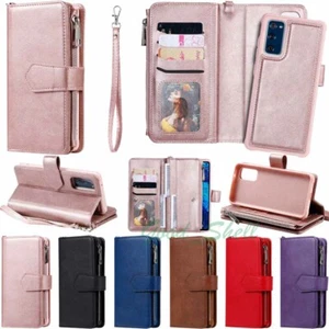For Samsung S21 S20 FE S10 S9 S8+ Magnetic Detachable Wallet Leather Case Cover - Picture 1 of 49