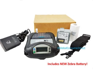 Zebra RW420 RW R4D-0UBA000N-00 4" Printer BLUETOOTH +CHARGER, PAPER, NEW BATTERY - Picture 1 of 8