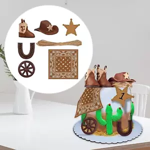 Cowboy Cake Topper Birthday Cake Decoration for Festival Girls Boys Birthday - Picture 1 of 7