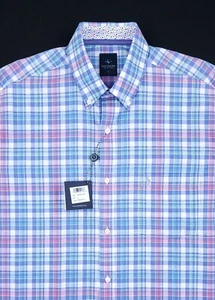 Camisa multicolor TAILORBYRD para hombre grande tejida a cuadros manga larga con botones nueva con etiquetas - Imagen 1 de 12
