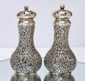 Dominick & Haff Repousse Sterling Silver Salt & Pepper Shakers - Picture 1 of 3