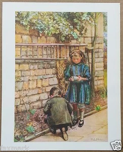 Estampado infantil "Saying Goodbye" de Millicent Etheldreda gris - 8"x10" - Imagen 1 de 2