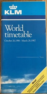 KLM DUTCH AIRLINES 26.10.86-28.03.1987 TIMETABLE ROUTE MAP SEAT CHART DC10 B747 - Picture 1 of 1