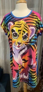 Lisa Frank XL Dress Forrest The Tiger Neon Rave Psychedelic Party Pajamas - Picture 1 of 4