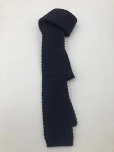 Cravatta uomo vintage in pura lana blu - Picture 1 of 2