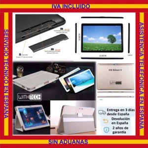 10,1 Tablet WITHTECH , 3G, OCTA CORE, 6 GB RAM DUAL SIM DORADA CON FUNDA - Imagen 1 de 12