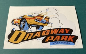 CAYUGA DRAGWAY PARK VINYL STICKER DECAL VINTAGE DRAG RACING-NHRA-ONTARIO CANADA* - Picture 1 of 2