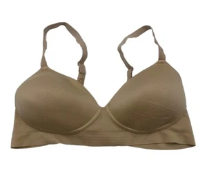 Hanes Womens Bra Large Tan Wireless Adjustable Stretch Comfort Padded, Used Good - Picture 1 of 10