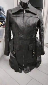 LJ’S Giacca in vera pelle usato donna woman NERO Tg 42 XYM773L - Picture 1 of 11