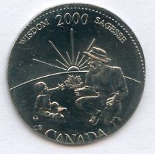 ERREUR - 2000 Canada 25 Cents Sagesse frappée sur 2,82 grammes NZ 5 Cents CCCS MS-63