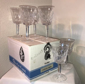 VTG 1973 - Original WATERFORD Crystal - LISMORE Red Wine Glasses w/BOX - IRELAND - Picture 1 of 24