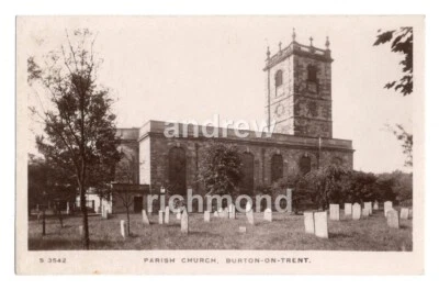 Burton On Trent Postcard Parish Church 1915/1920 Real Photo Staffordshire - Image 1 of 2
