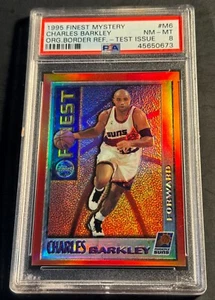1995 CHARLES BARKLEY MYSTERY FINEST ORANGE BORDERED TEST REFRACTOR #M6 PSA 8 - Picture 1 of 2