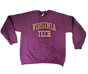 Virginia Tech Adult Pullover Sweatshirt Large Maroon Hokies University M7b - Picture 1 of 9