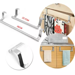 Bathroom Over Door Tea Towel Holder Kitchen Cabinet Rack Hanger Storage Shelf - Picture 1 of 14