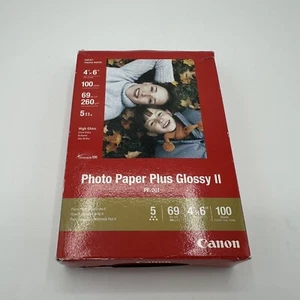 PHOTO PAPER Plus Glossy II Canon Inkjet Photographs 4x6 100 Sheet Pack PP 201 - Picture 1 of 6