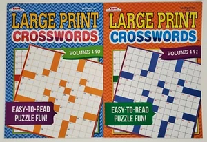 2 New Kappa Puzzles Large Print Crosswords Books Vol# 140,141 Hobby Games Search - Picture 1 of 4