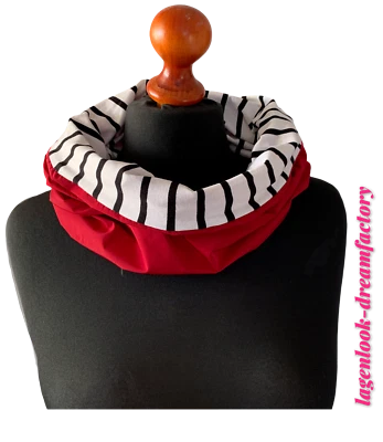 My Obsession LAGENLOOK raffinierter loser Kragen Taft-Jersey Streifen LOOP