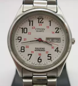 Citizen Railroad Approved Stainless Quartz Uhr - 1100-T38481 - neue Batterie - Bild 1 von 17